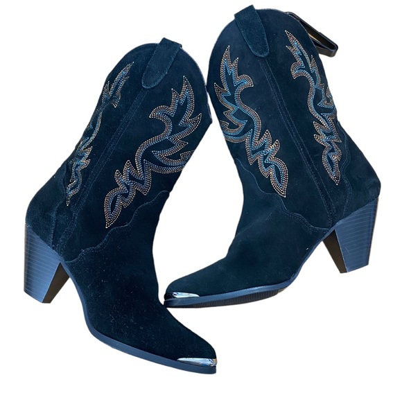 dingo Shoes - Womens Dingo "Victoria" Western Cowgirl Boots Black Sz 9M Heel Pointed Toe Boho